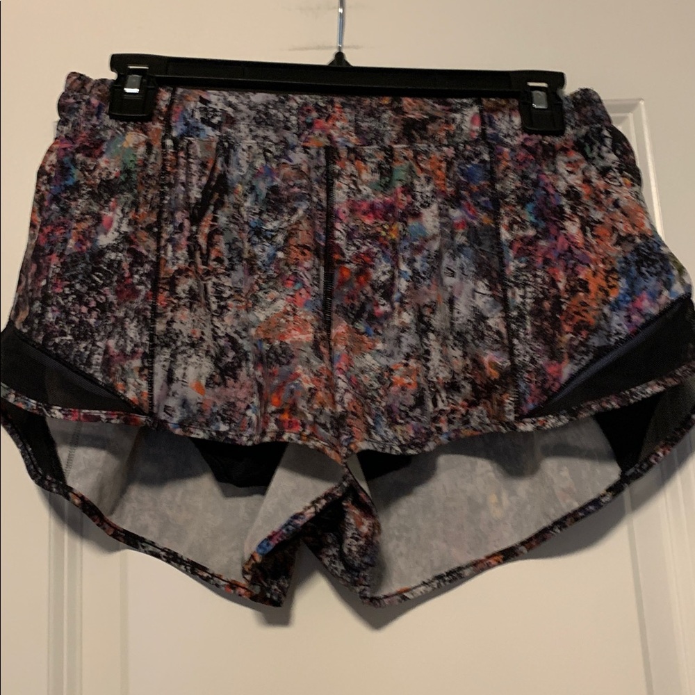 Multi-Color Abstract Print Women's Running Shorts